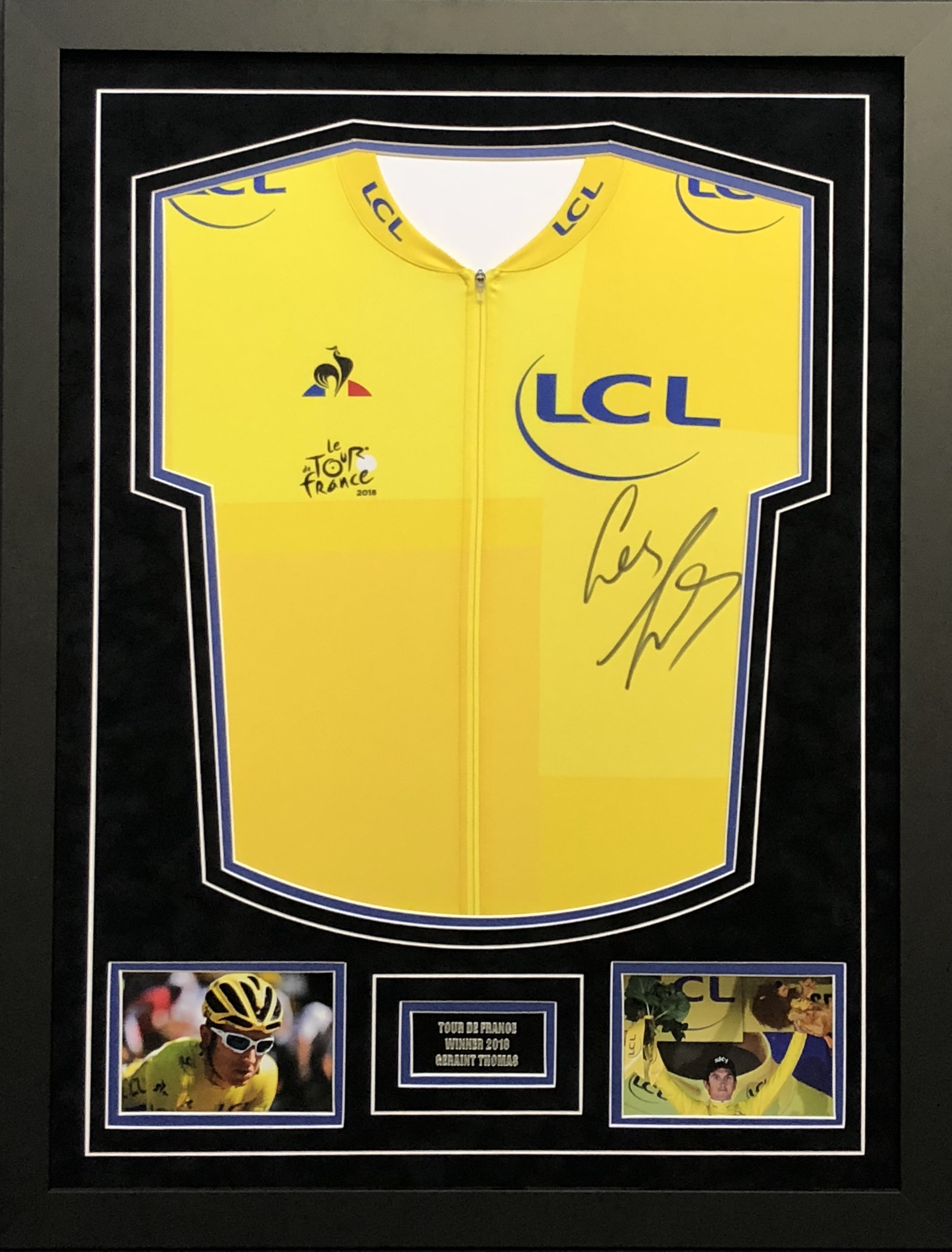 Geraint Thomas Signed Tour De France Yellow Jersey Display Student